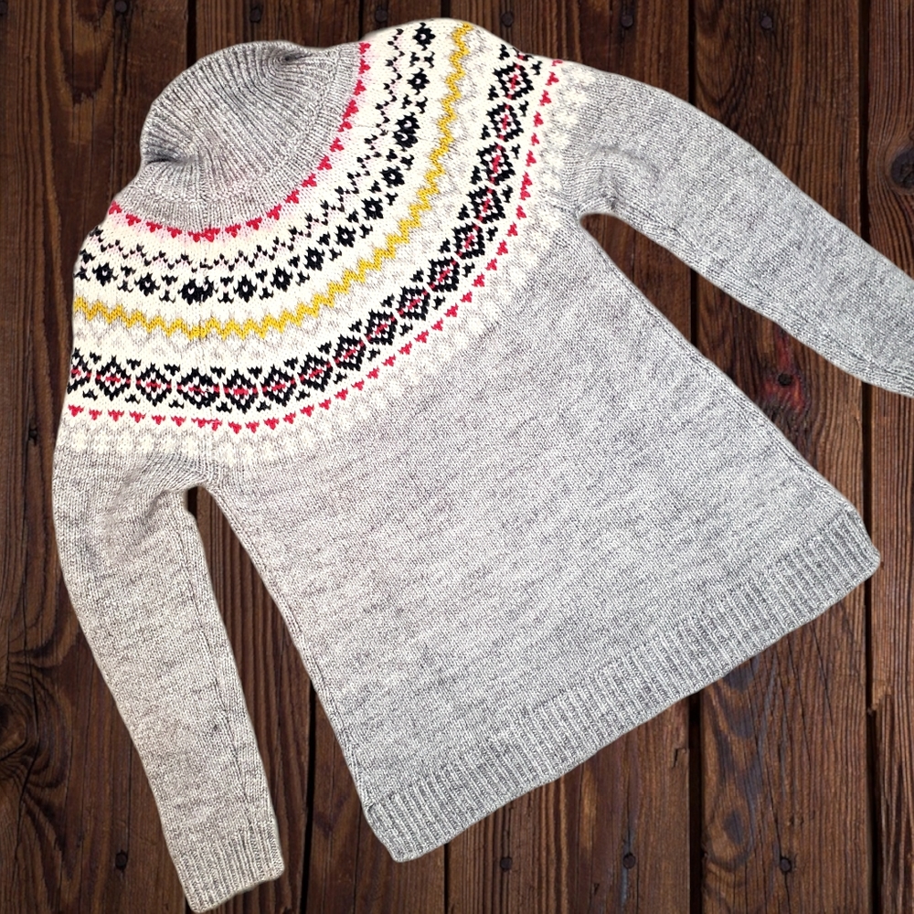 Joules Isle Fair Chunky Sweater, Kristy, size 2, Gray